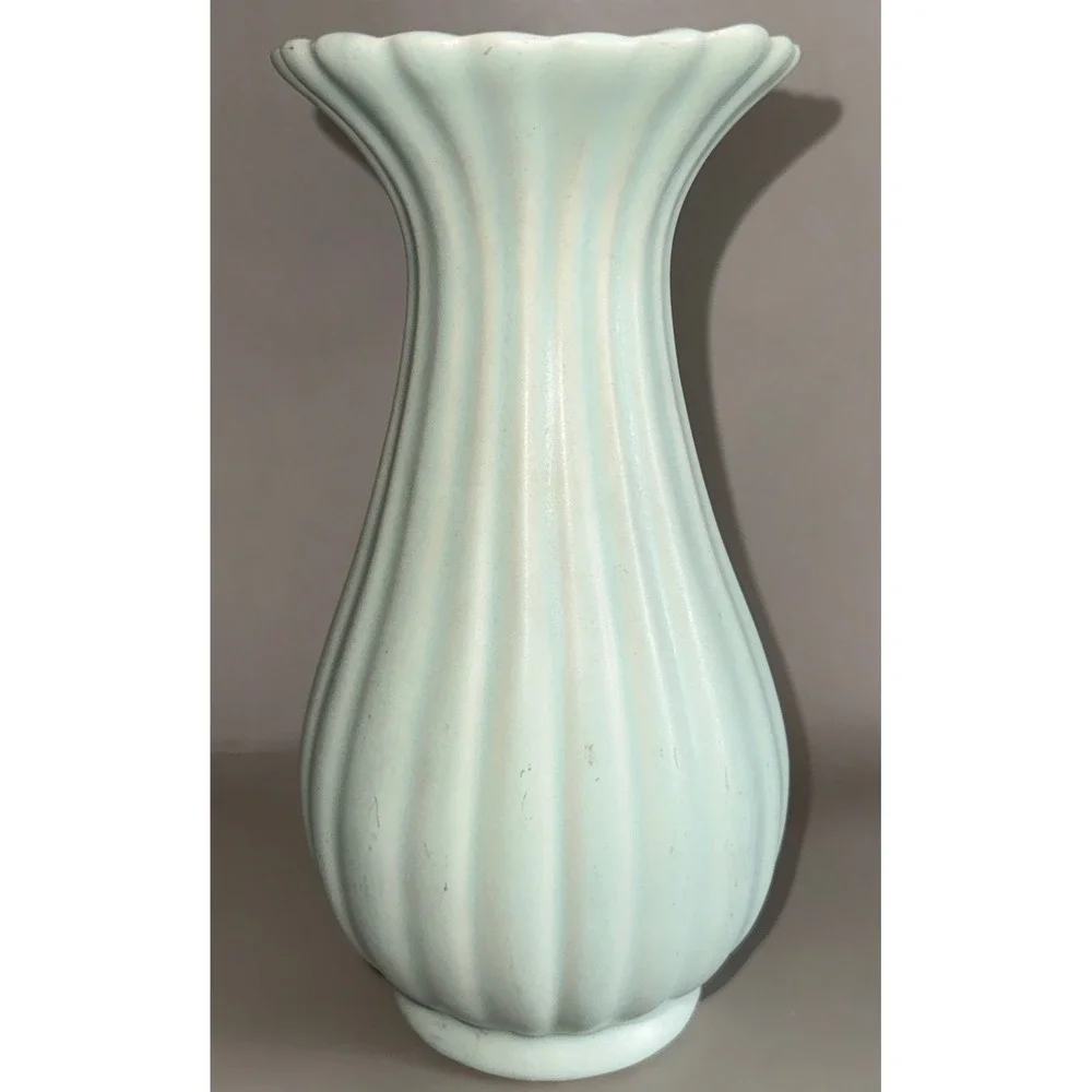 Terrace Ceramics Pottery Patrician Ware Vase Mnt Green Zanesville OH Vtg 1950s